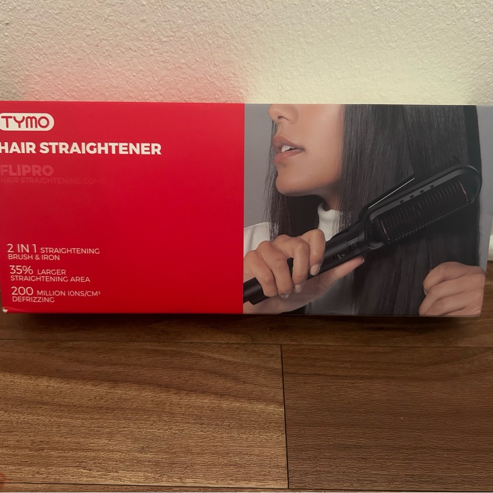 TYMO Flat Iron Hair Straightener Brush 2 in 1
